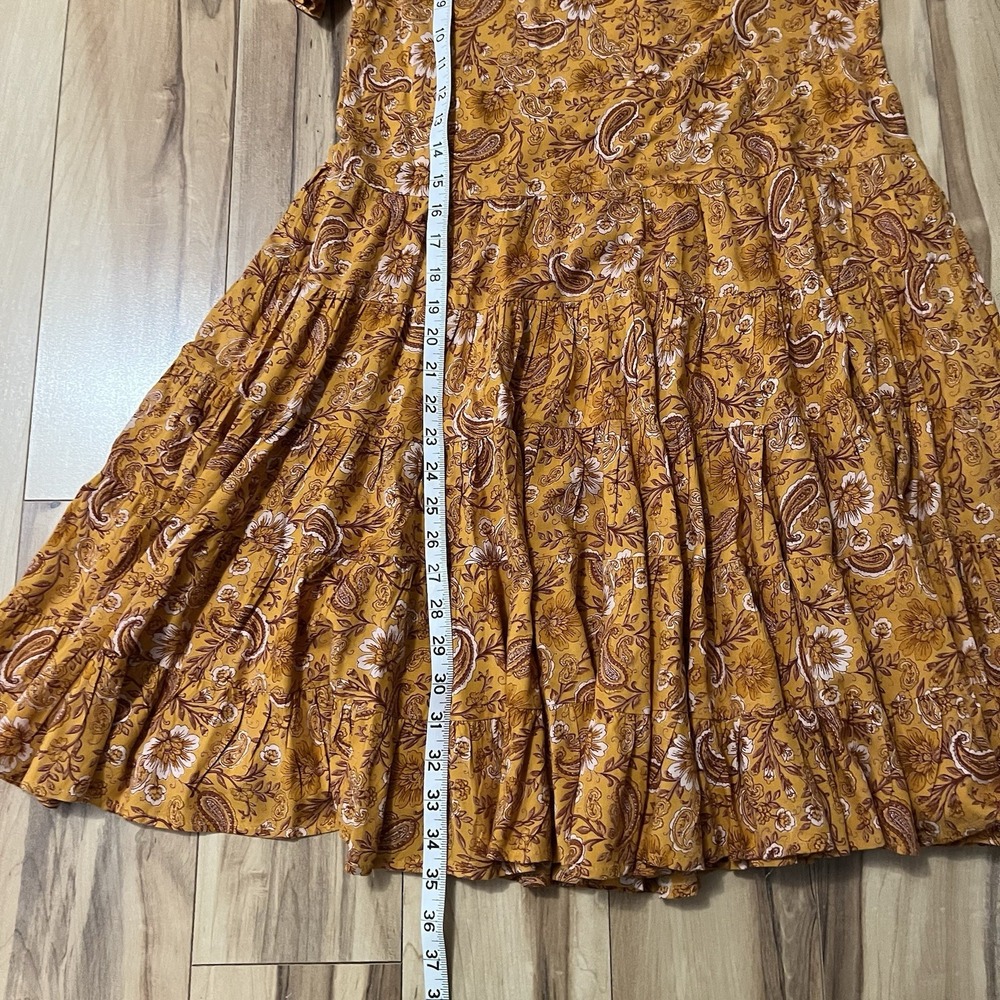 Patrons of Peace Anthropologie Tiered Orange Paisley Peasant Boho Sz S Festival - Picture 3 of 7